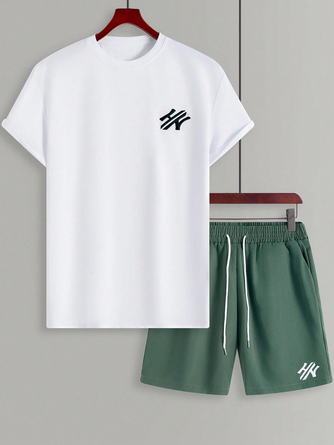 Conjunto Masculino Camiseta Estampada Manga Curta E Shorts Casuais Conjunto Masculino Camiseta Estampada Manga Curta E