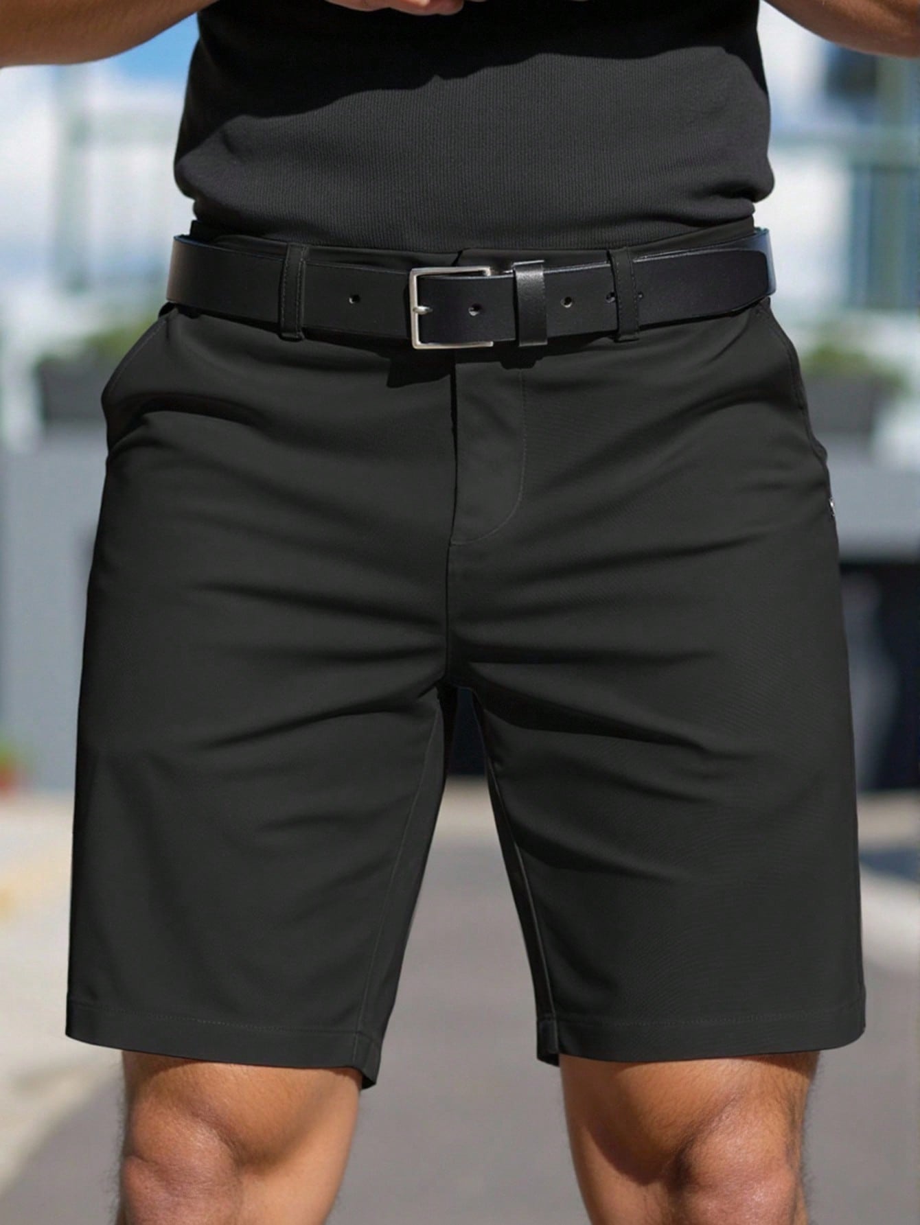 Shorts Masculino Slim Casual Com Design Clean E Ajustado Preto / PP Shorts Masculino Slim Casual Com Design Clean E