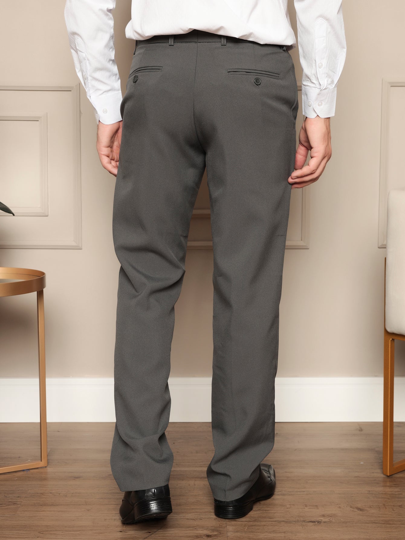 Calça Masculina Social Slim Fit Com Cós E Bolso Lateral Calça Masculina Social Slim Fit Com Cós E Bolso Lateral