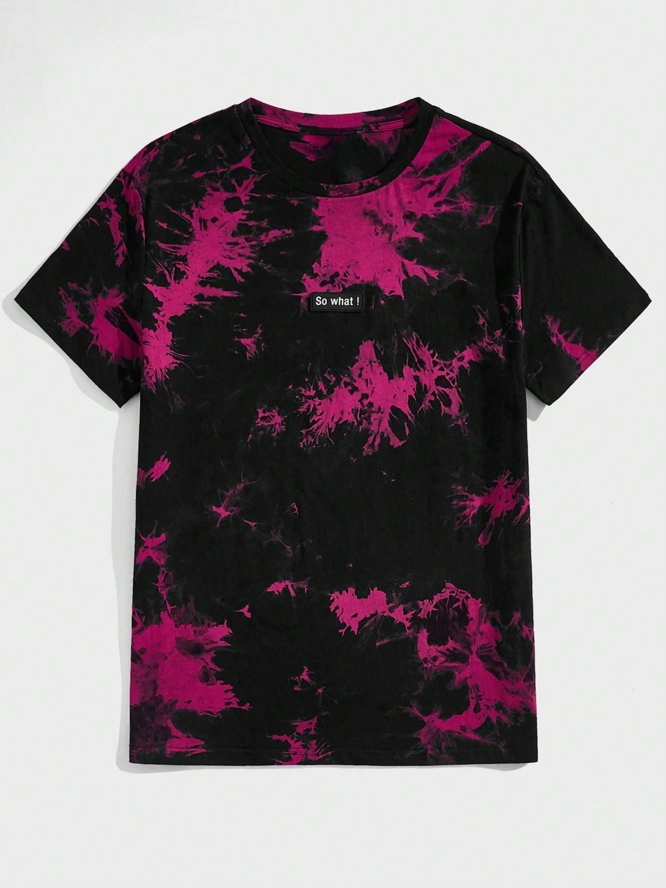 Camisa Masculina Estilo Tie Dye Estampa So What Rosa Pink / PP Camisa Masculina Estilo Tie Dye Estampa So What