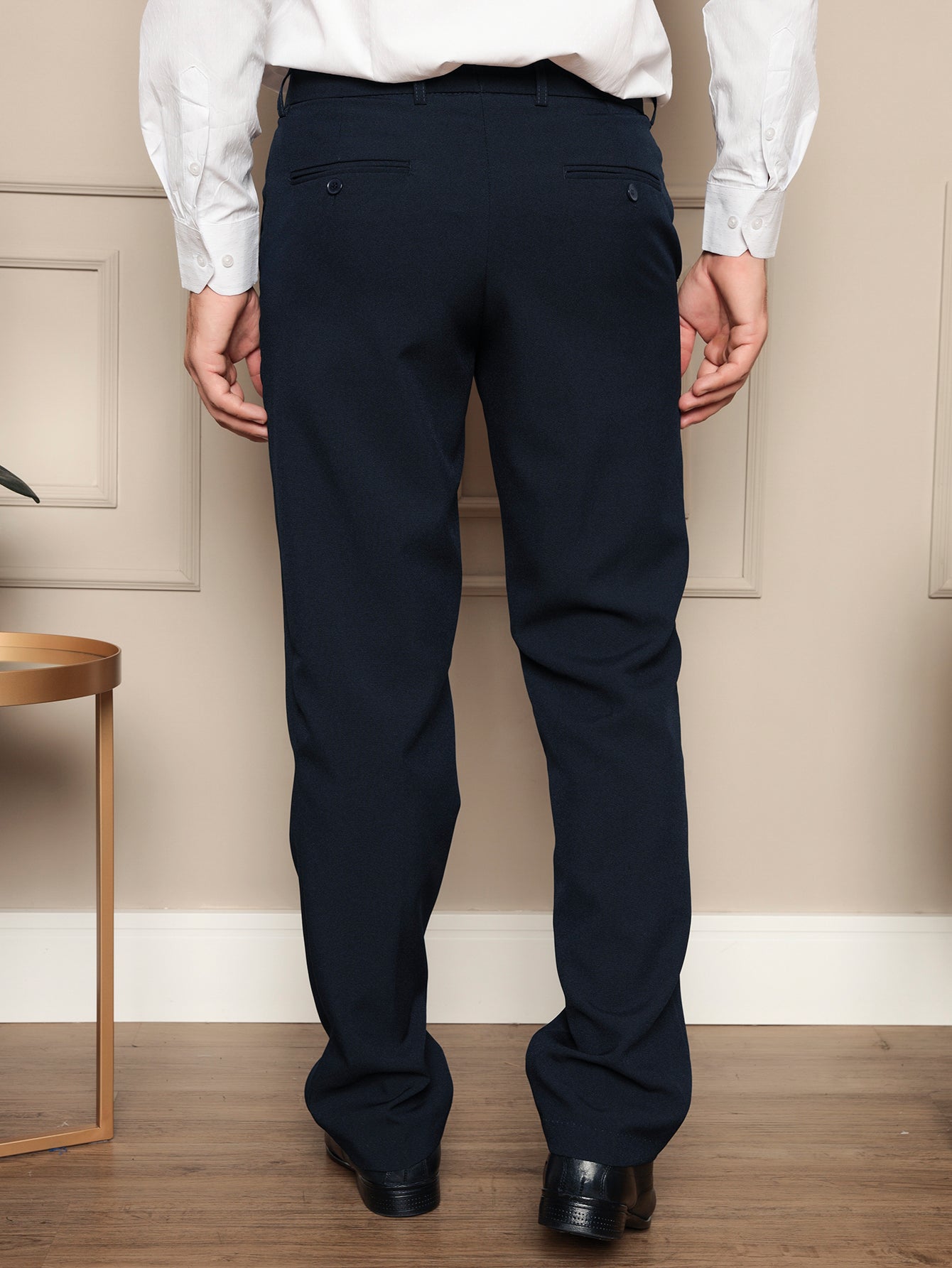 Calça Masculina Social Slim Fit Com Cós E Bolso Lateral Calça Masculina Social Slim Fit Com Cós E Bolso Lateral