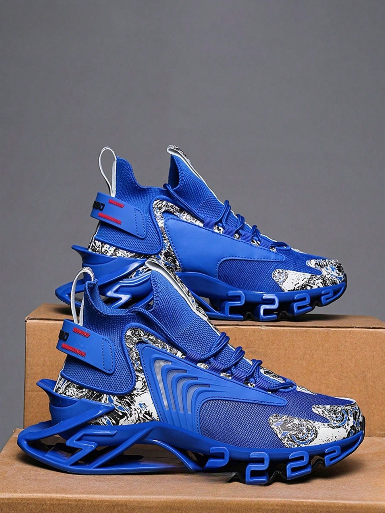 Tênis Masculino Chunky Mesh Geométrico Confortável Esportivo Tênis Masculino Chunky Mesh Geométrico Confortável