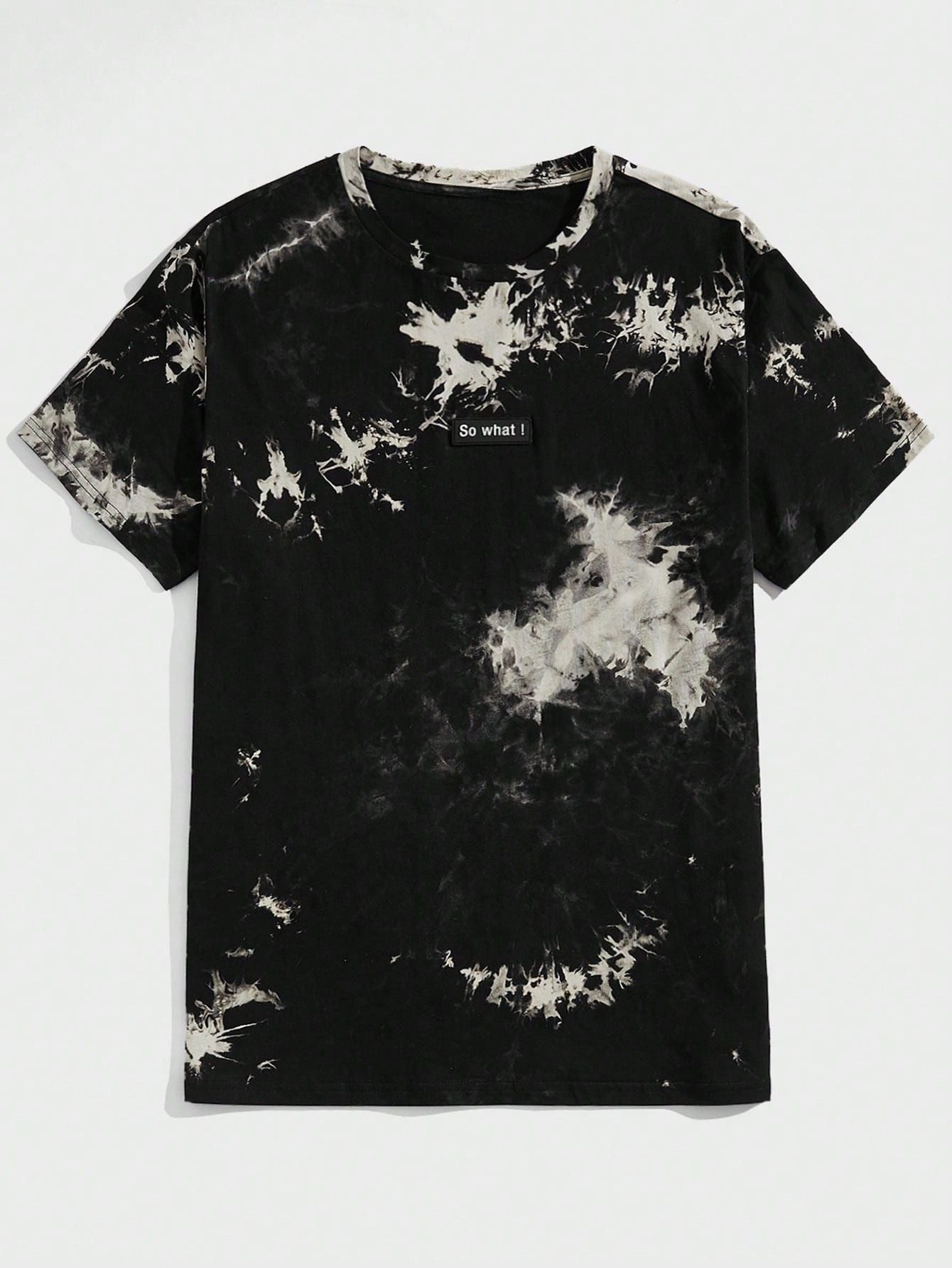 Camisa Masculina Estilo Tie Dye Estampa So What Bege / PP Camisa Masculina Estilo Tie Dye Estampa So What
