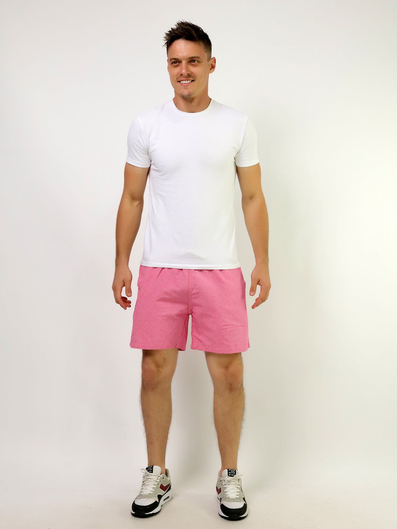 Shorts Masculino Casual Com Cós Elástico E Cordão Ajustável Shorts Masculino Casual Com Cós Elástico E Cordão Ajustável