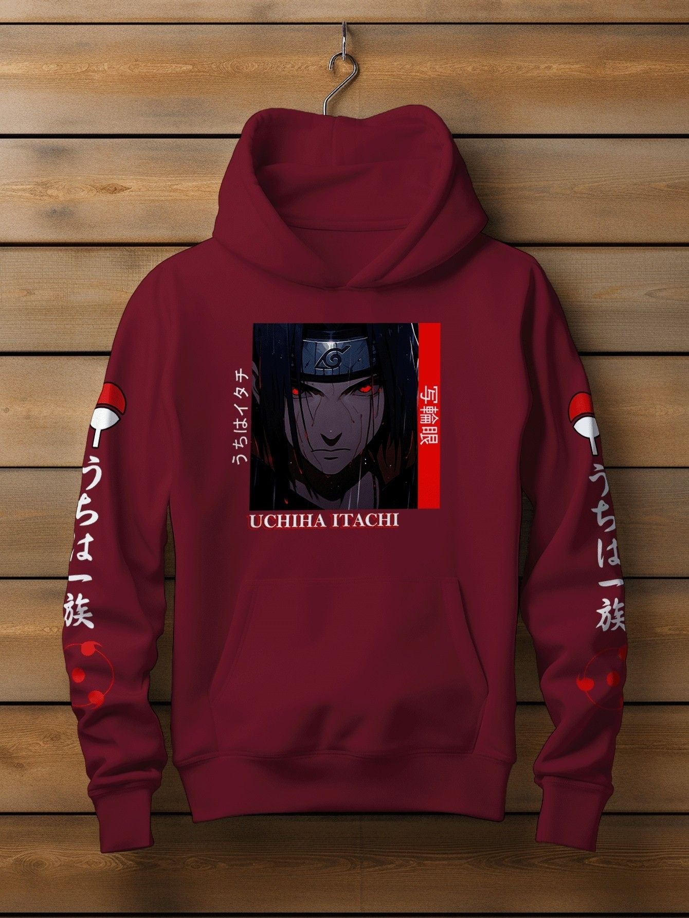 Moletom Masculino Uchiha Itachi Anime Naruto Vinho / PP Moletom Masculino Uchiha Itachi Anime Naruto