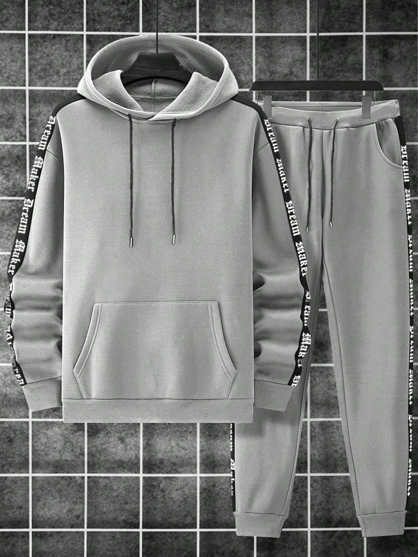 Conjunto Masculino Moletom Térmico Com Faixas Laterais Urbanas Conjunto Masculino Moletom Térmico Com Faixas Laterais