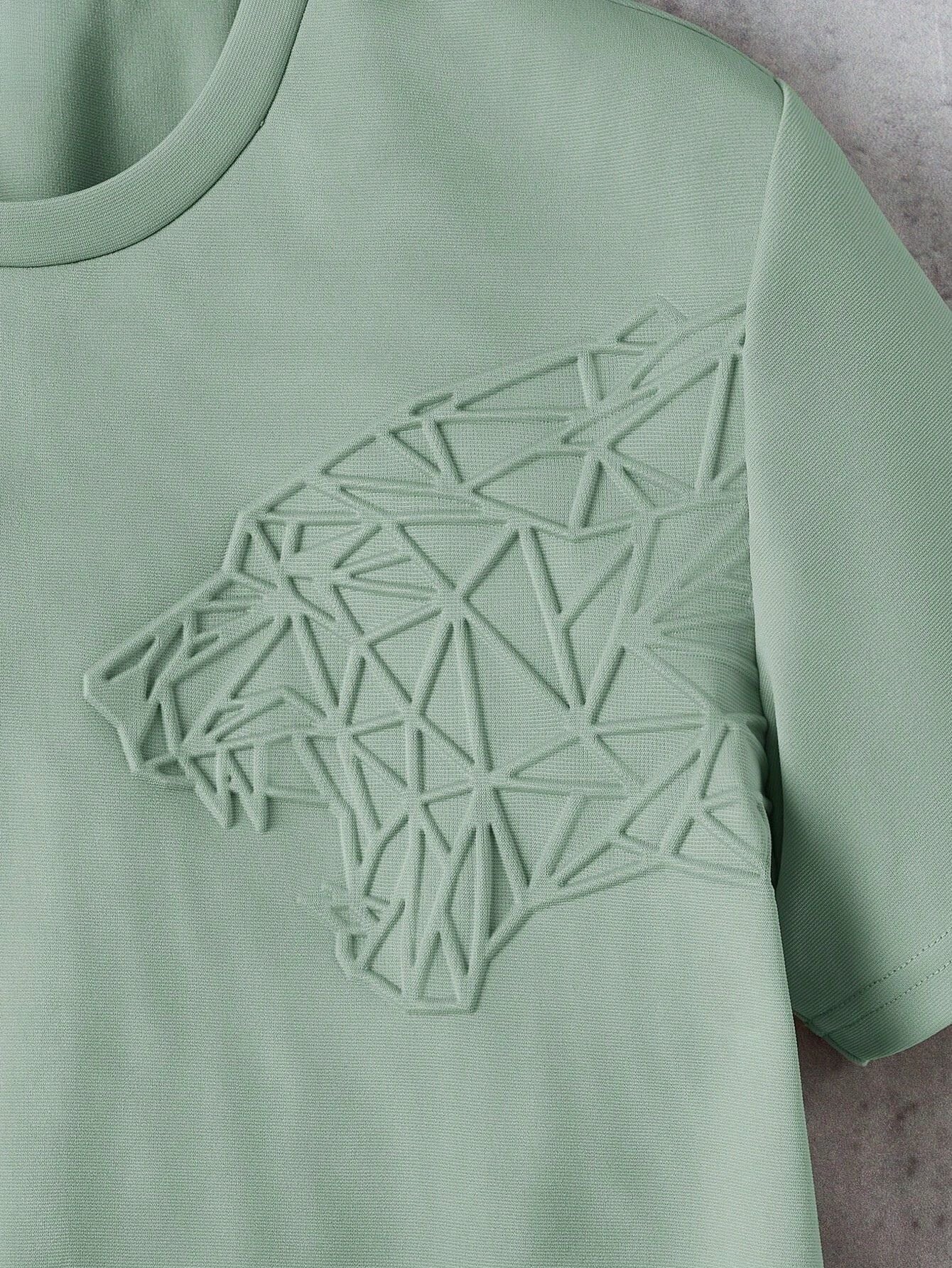 Camiseta Masculina Estampa De Tigre Geométrico Camiseta Masculina Estampa De Tigre Geométrico