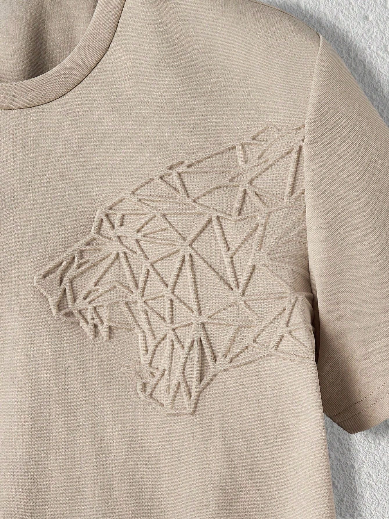 Camiseta Masculina Estampa De Tigre Geométrico Camiseta Masculina Estampa De Tigre Geométrico