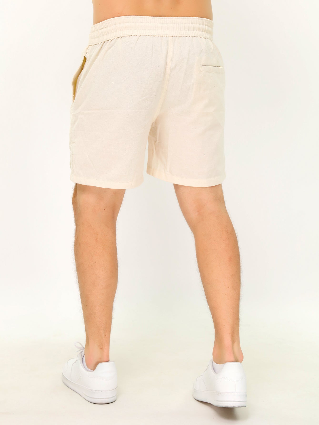 Shorts Masculino Casual Com Cós Elástico E Cordão Ajustável Shorts Masculino Casual Com Cós Elástico E Cordão Ajustável
