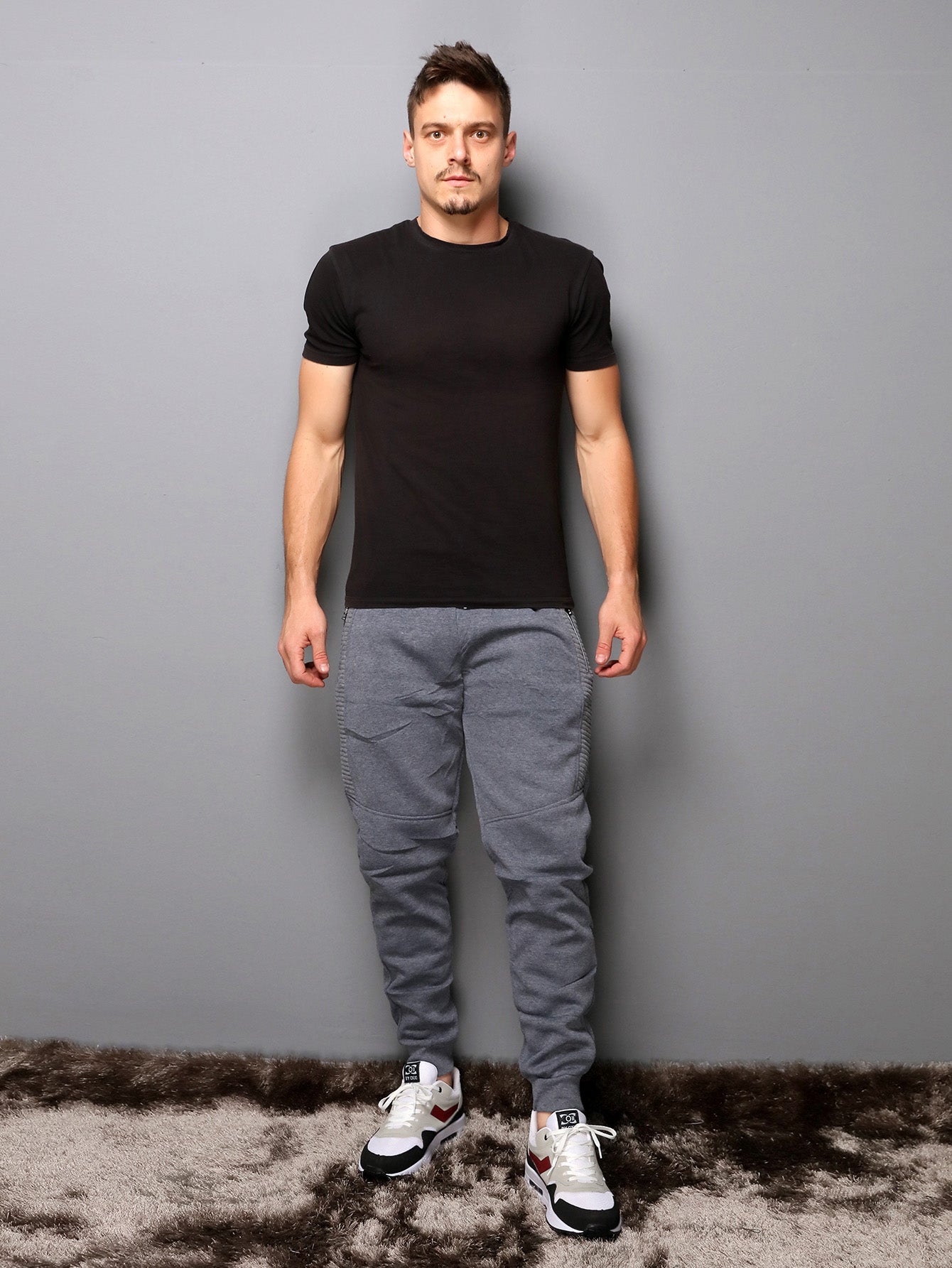 Calça Masculina Jogger Com Zíper Lateral E Estilo Casual Calça Masculina Jogger Com Zíper Lateral E Estilo Casual