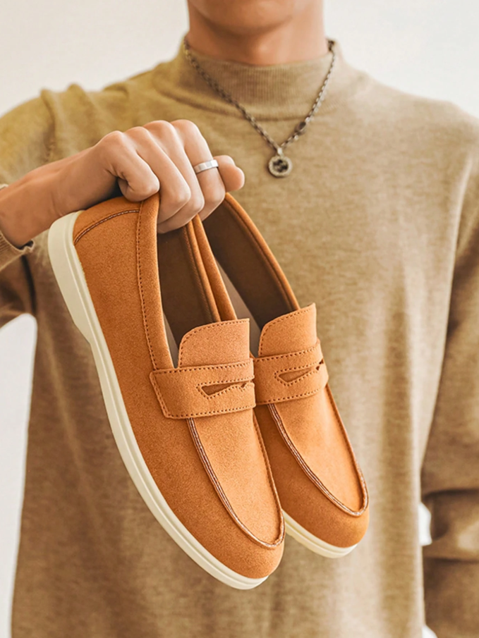Mocassim Masculino Casual Moderno Solado Confortável Marrom / 36 Mocassim Masculino Casual Elegante Com Detalhe Metálico
