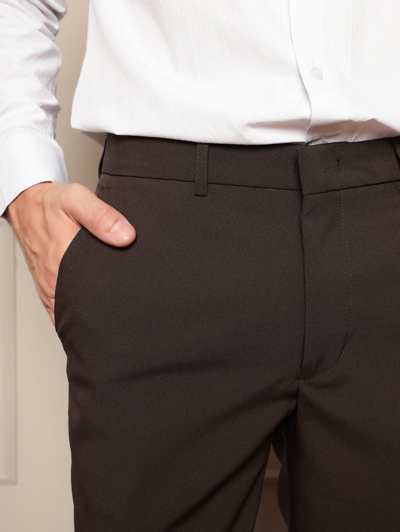 Calça Masculina Social Slim Fit Com Cós E Bolso Lateral Calça Masculina Social Slim Fit Com Cós E Bolso Lateral