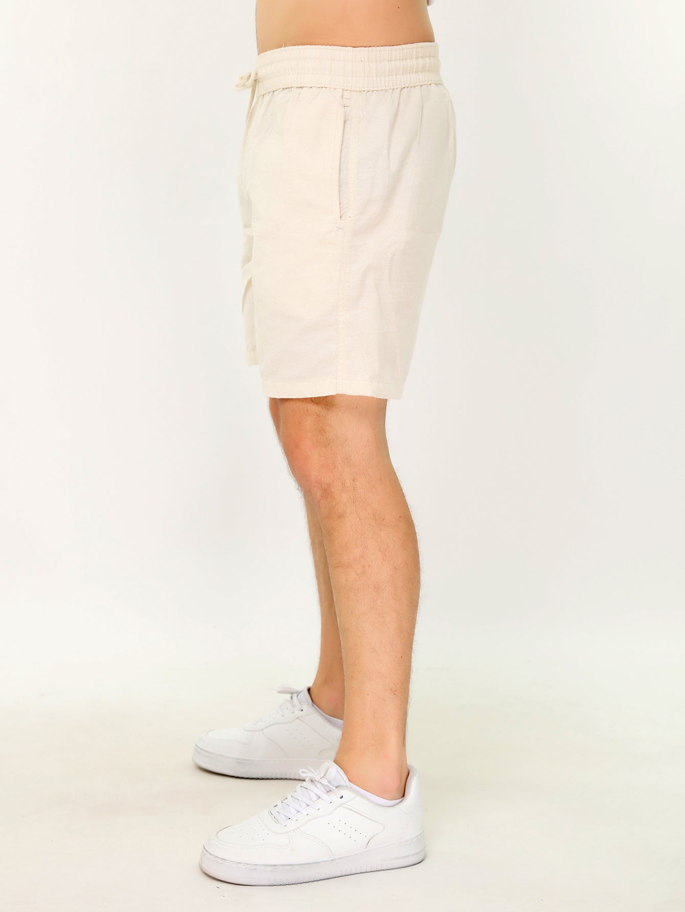 Shorts Masculino Casual Com Cós Elástico E Cordão Ajustável Shorts Masculino Casual Com Cós Elástico E Cordão Ajustável