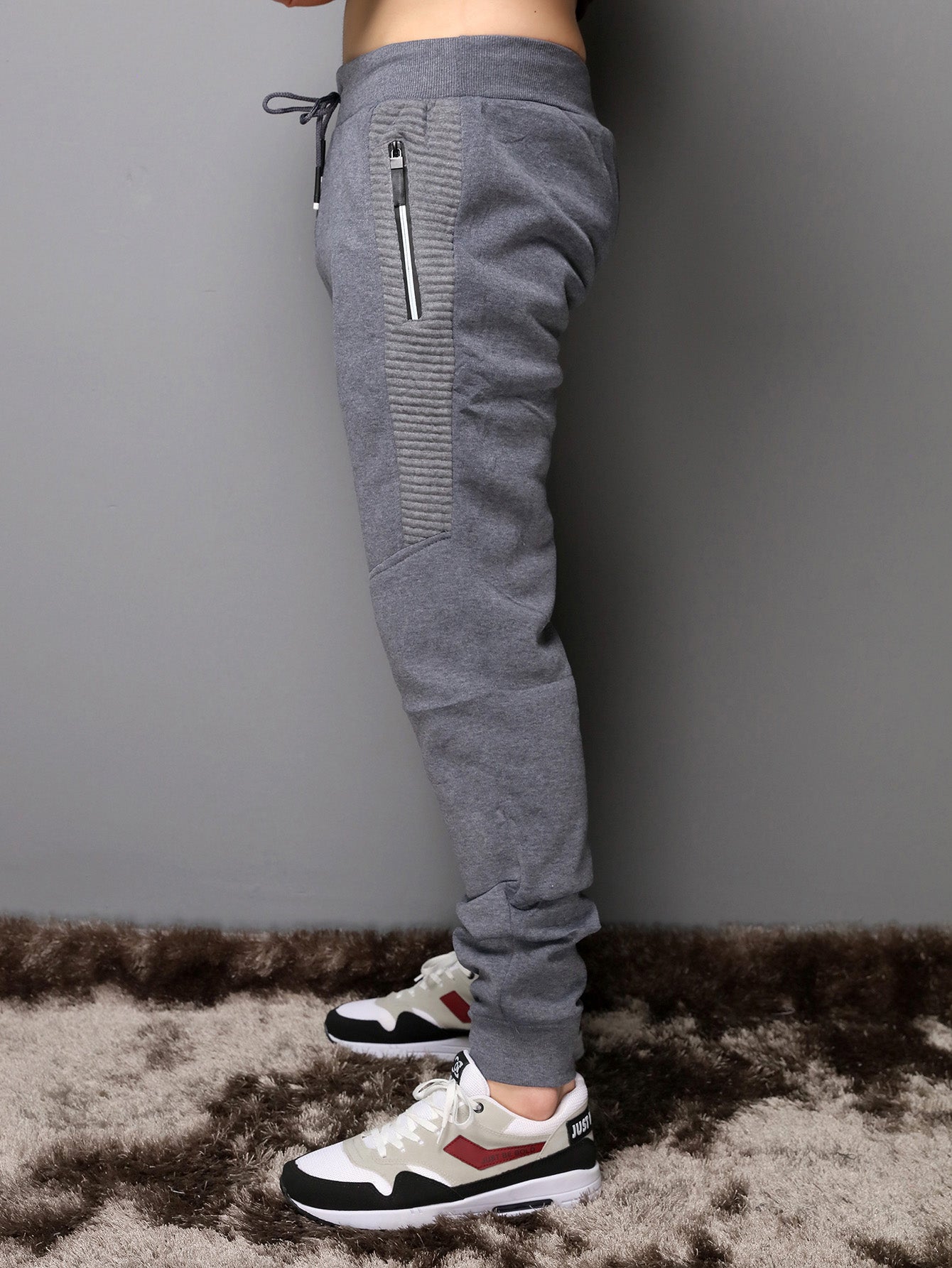 Calça Masculina Jogger Com Zíper Lateral E Estilo Casual Calça Masculina Jogger Com Zíper Lateral E Estilo Casual