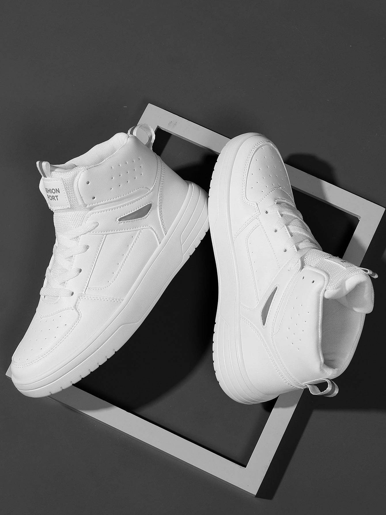 Tênis Masculino Cano Alto Casual Street Solado Leve Branco / 36 Tênis Masculino Cano Alto Casual Street Solado Leve