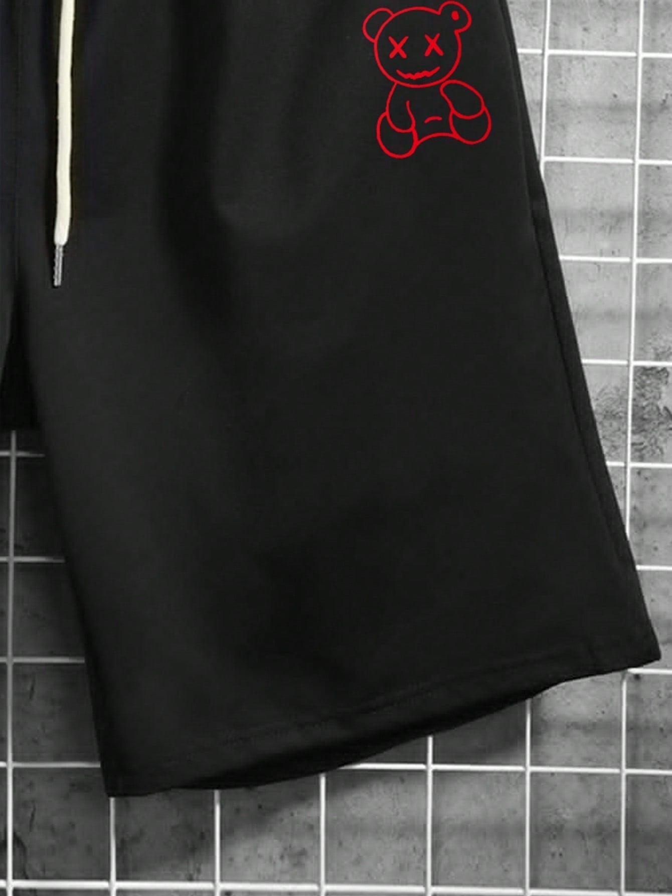 Shorts Masculino Estampado Com Estilo Anime E Cintura Ajustável Shorts Masculino Estampado Com Estilo Anime E Cintura