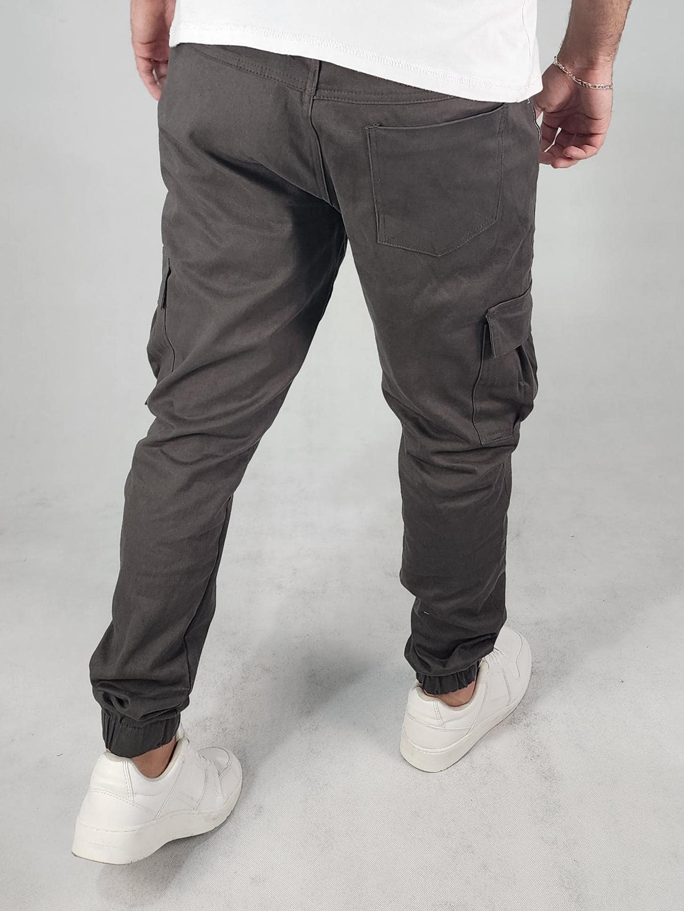 Calça Masculina Jogger Com Bolsos E Cós Ajustável Calça Masculina Cargo Com Correntes E Estilo Streetwear