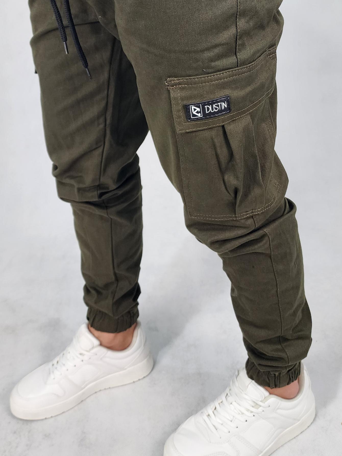 Calça Masculina Jogger Com Bolsos E Cós Ajustável Calça Masculina Cargo Com Correntes E Estilo Streetwear