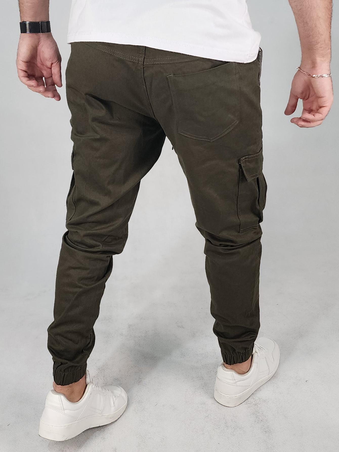 Calça Masculina Jogger Com Bolsos E Cós Ajustável Calça Masculina Cargo Com Correntes E Estilo Streetwear