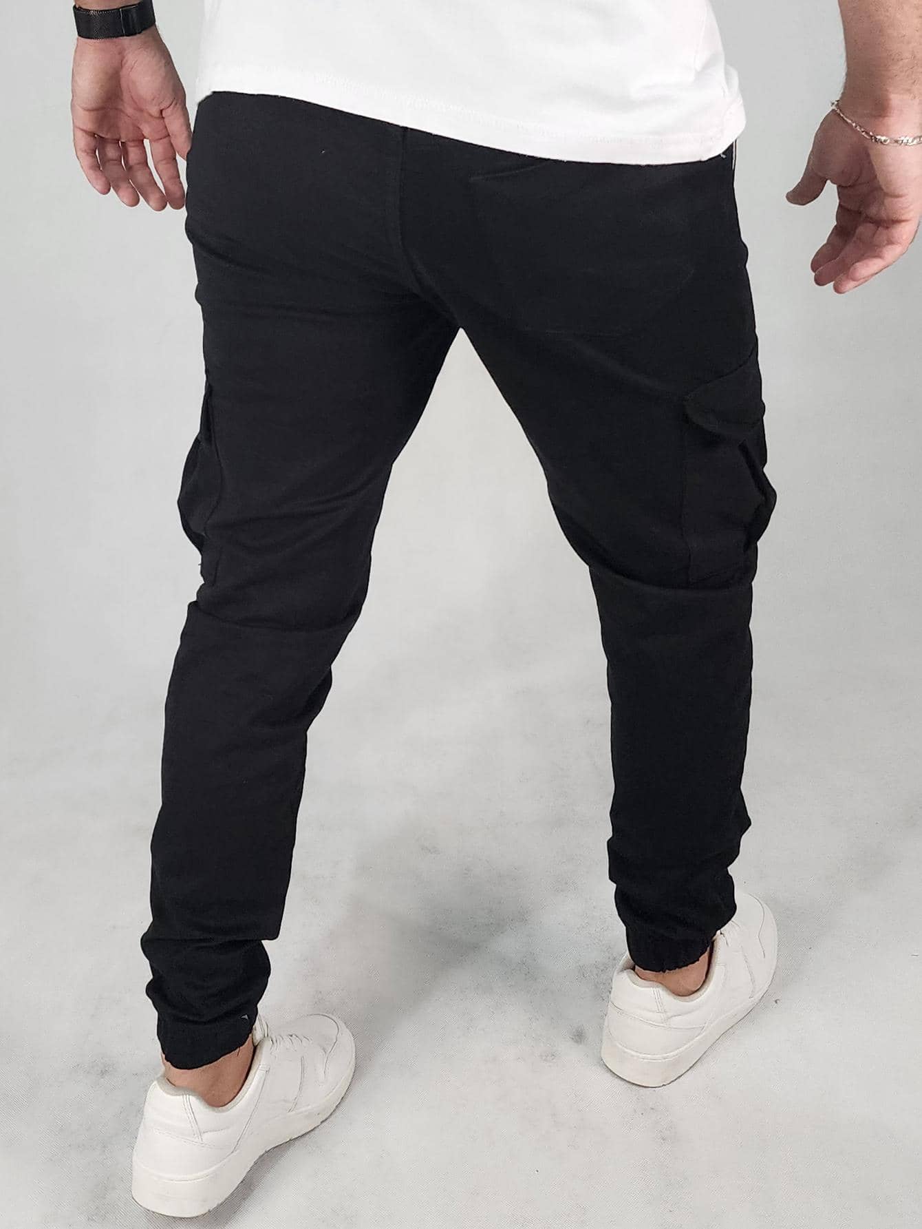 Calça Masculina Jogger Com Bolsos E Cós Ajustável Calça Masculina Cargo Com Correntes E Estilo Streetwear