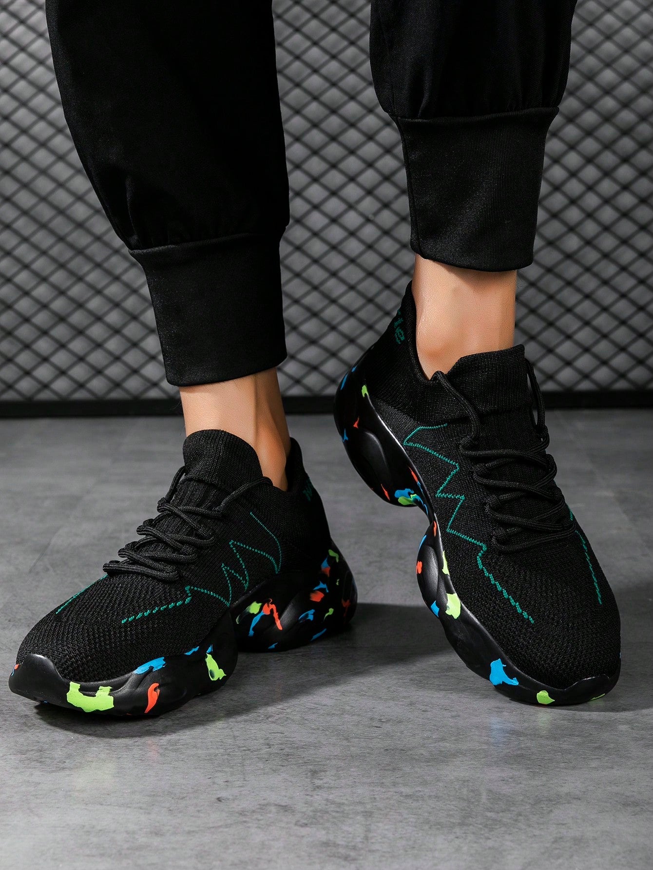 Tênis Masculino Chunky Mesh Elástico Leve Respirável Versátil Tênis Masculino Chunky Mesh Elástico Leve Respirável