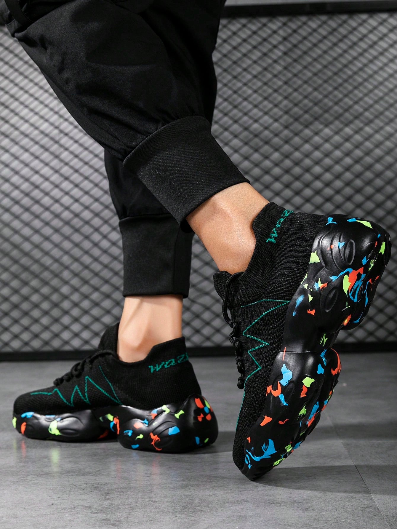 Tênis Masculino Chunky Mesh Elástico Leve Respirável Versátil Tênis Masculino Chunky Mesh Elástico Leve Respirável