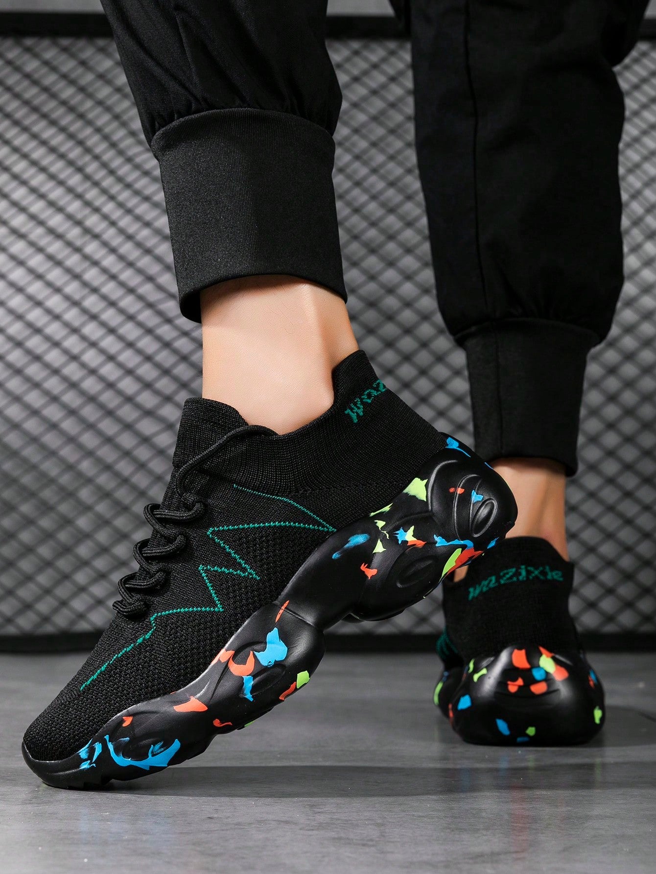 Tênis Masculino Chunky Mesh Elástico Leve Respirável Versátil Tênis Masculino Chunky Mesh Elástico Leve Respirável