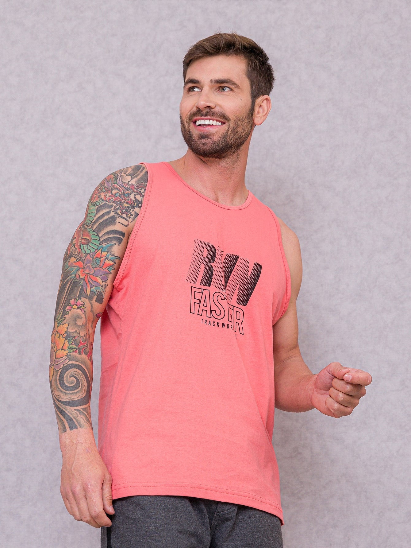 Camiseta Regata Masculina Casual Tecido Leve Caimento Perfeito Rosa / PP Camiseta Regata Masculina Casual Tecido Leve