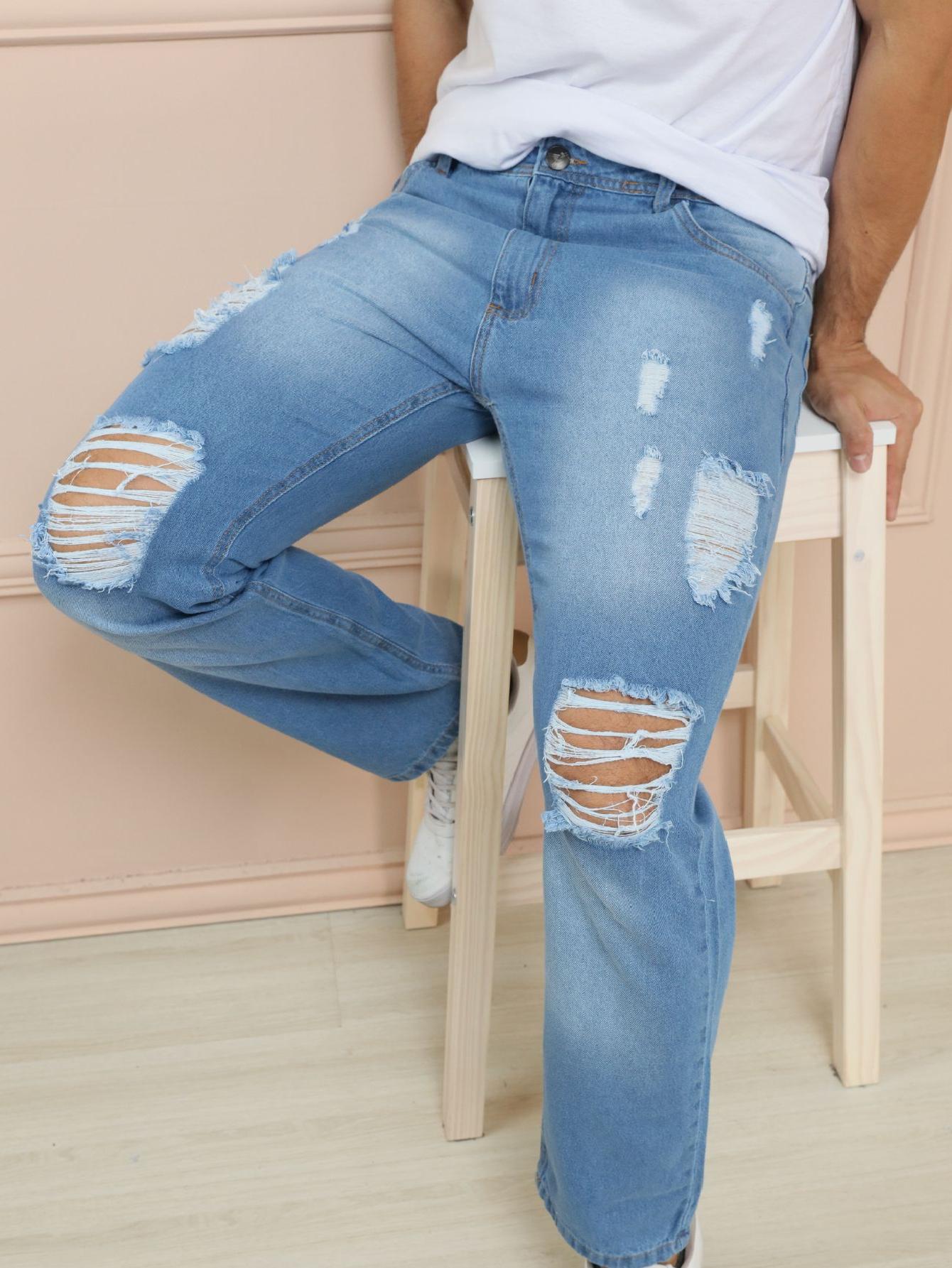 Calça Masculina Jeans Tradicional Reta Tecido Resistente E Corte Calça Masculina Jeans Tradicional Reta Tecido