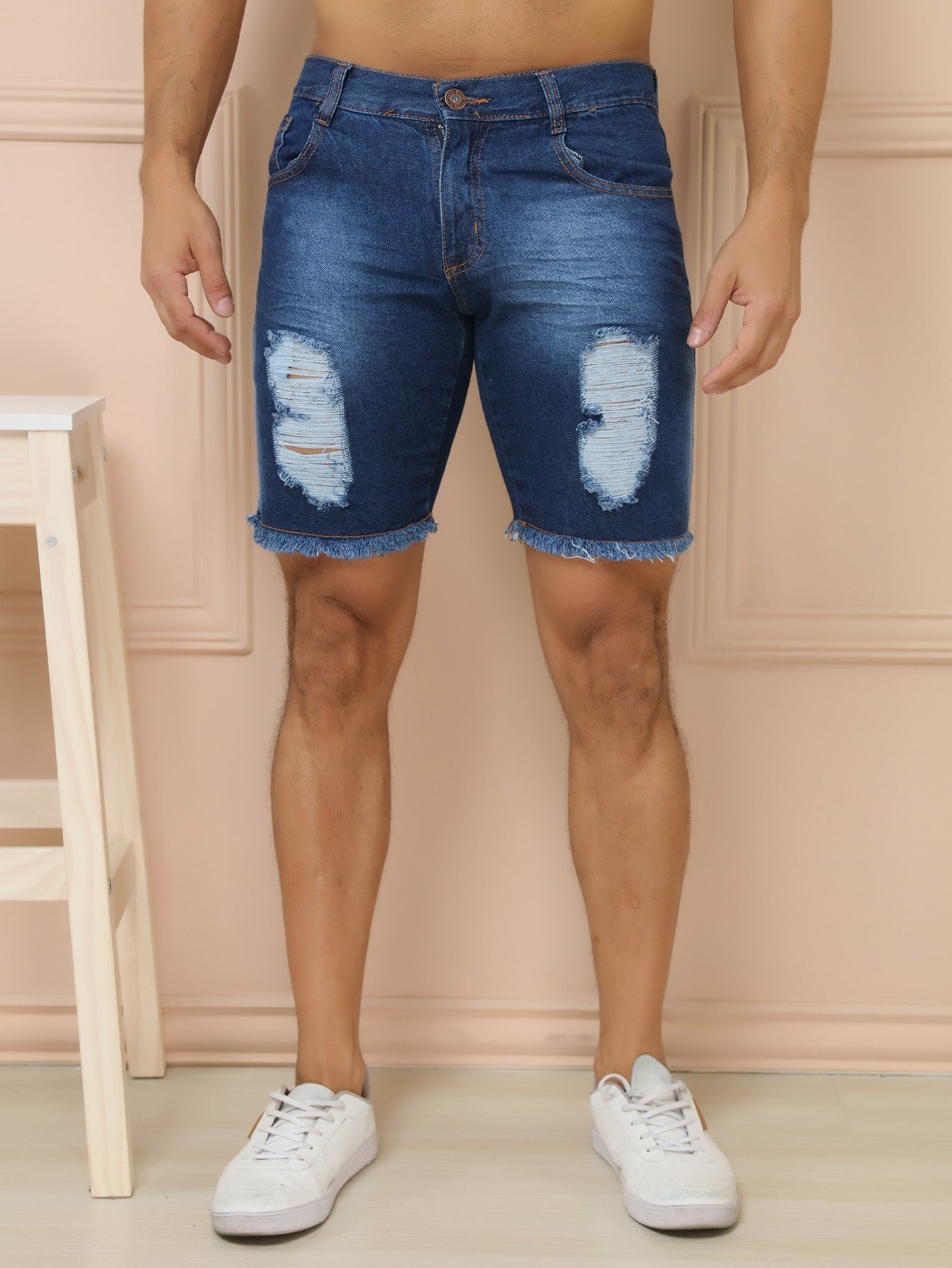 Shorts Masculino Casual Urbano Com Cadarço Ajustável Shorts Masculino Casual Urbano Com Cadarço Ajustável