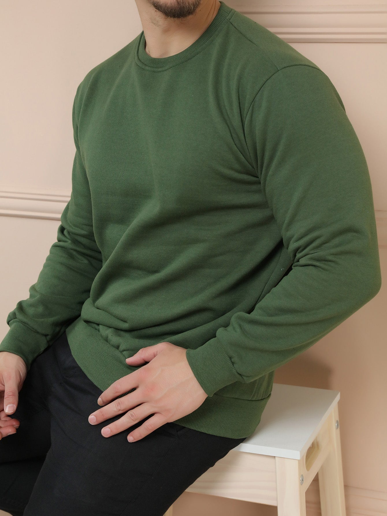 Moletom Masculino Básico Casual Gola Redonda Caimento Solto Moletom Masculino Básico Casual Gola Redonda Caimento Solto