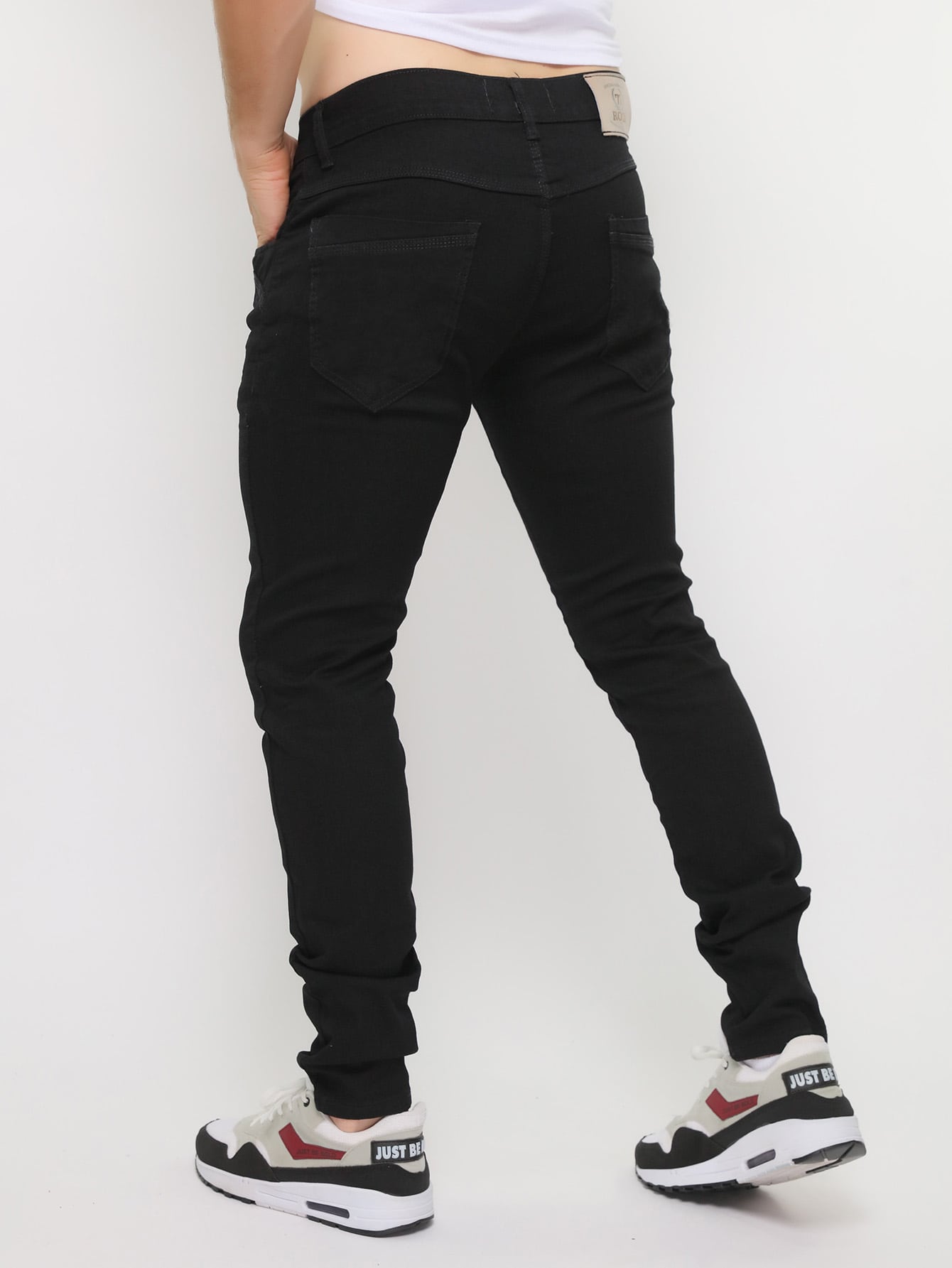 Calça Masculina Jeans Slim Fit Com Lavagem Desgastada E Estilo Calça Masculina Jeans Slim Fit Com Lavagem Desgastada E