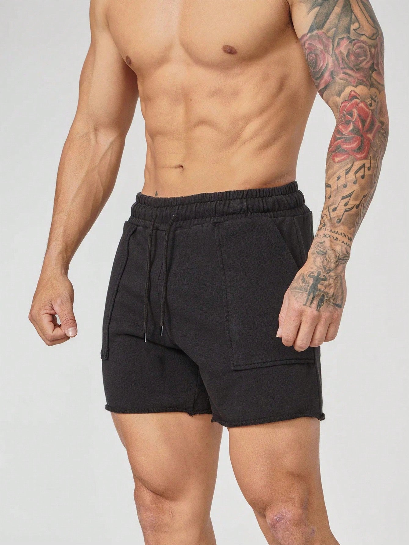 Shorts Masculino Casual Com Cós Elástico E Bolsos Funcionais Shorts Masculino Casual Com Cós Elástico E Bolsos
