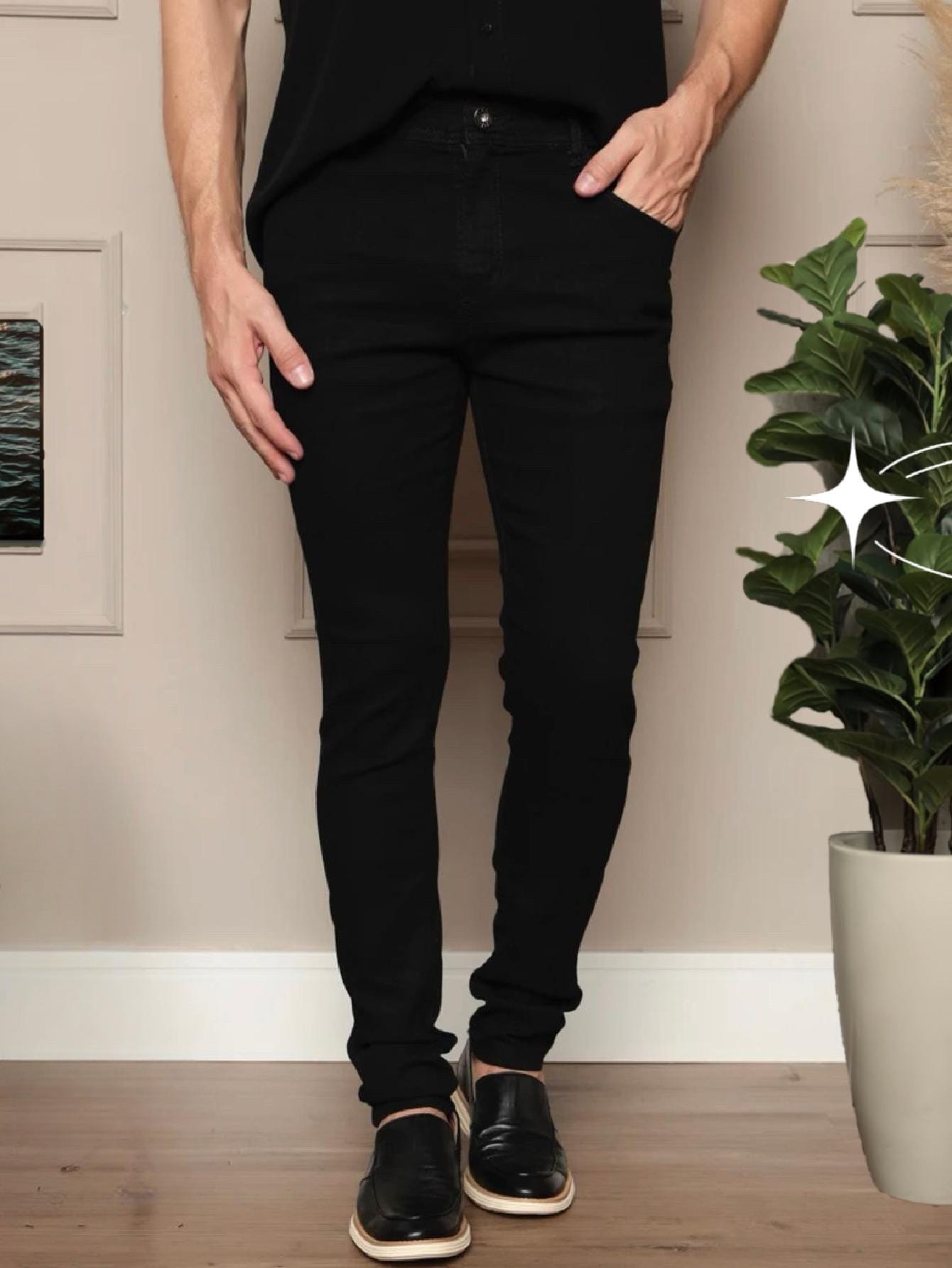 Calça Masculina Jeans Slim Fit Com Design Moderno E Ajuste Perfeito Calça Masculina Jeans Slim Fit Com Design Moderno E