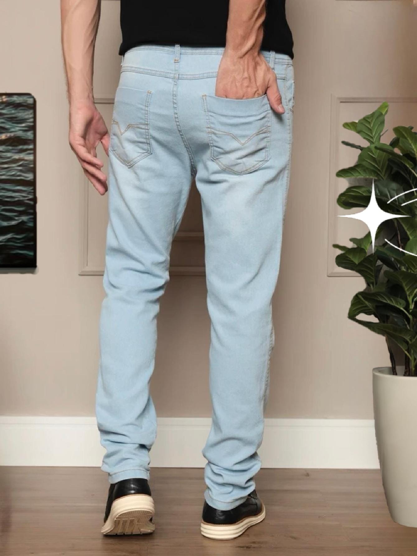 Calça Masculina Jeans Slim Fit Com Design Moderno E Ajuste Perfeito Calça Masculina Jeans Slim Fit Com Design Moderno E