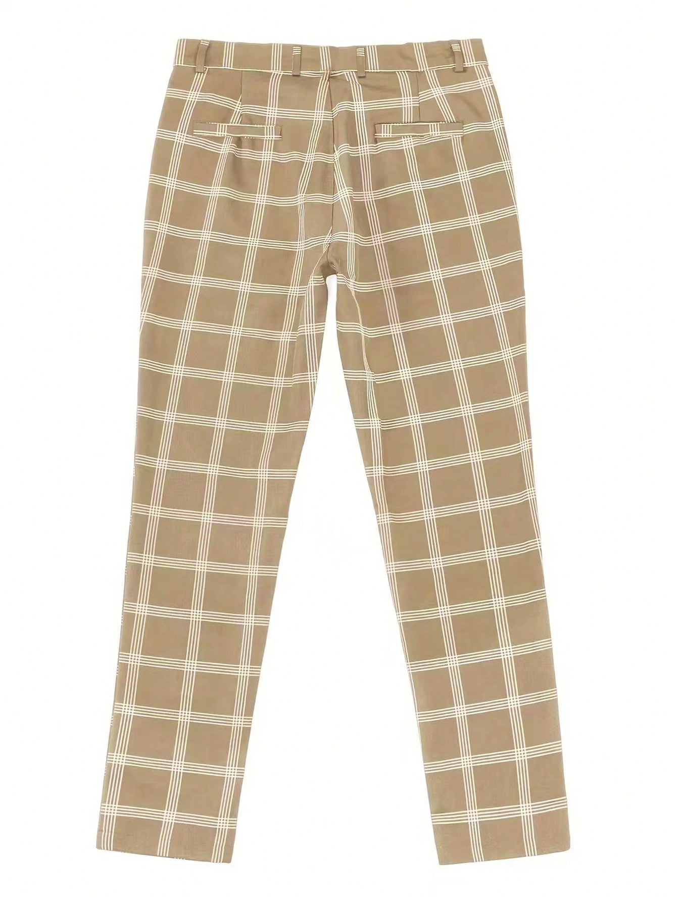 Calça Masculina Alfaiataria Slim Fit Com Estampa Xadrez Moderna Calça Masculina Alfaiataria Slim Fit Com Estampa Xadrez