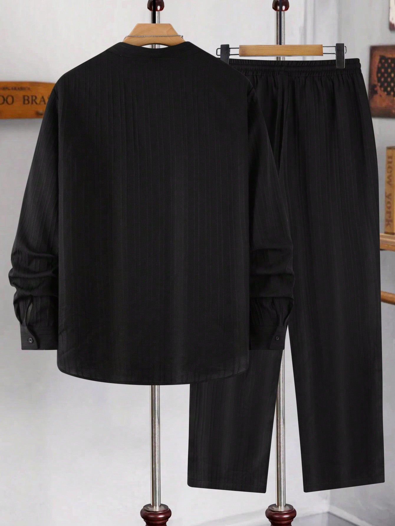 Conjunto Masculino Camisa Manga Longa E Calça Leve Minimalista Conjunto Masculino Camisa Manga Longa E Calça Leve