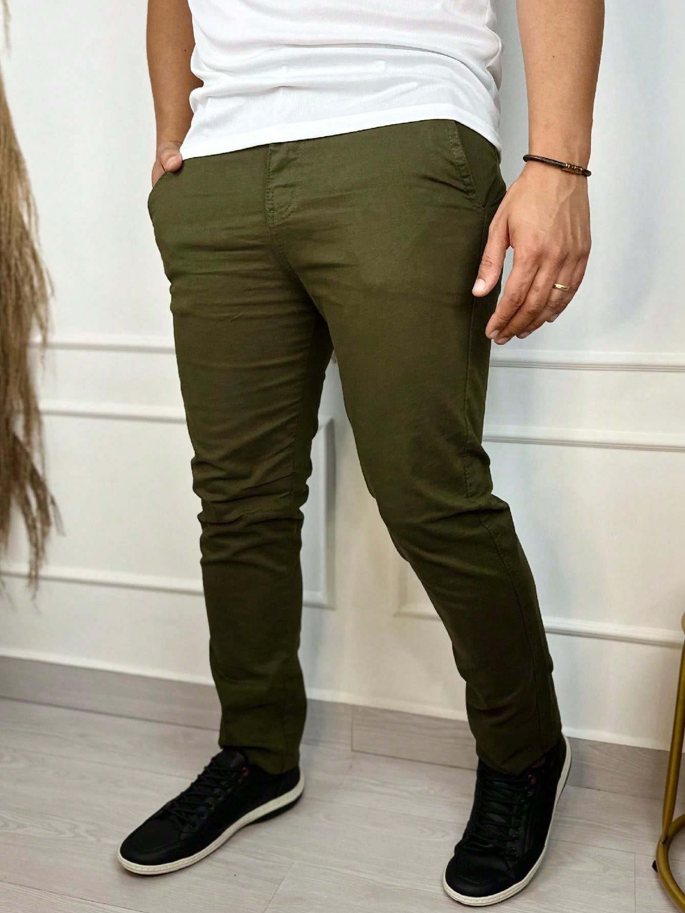 Calça Masculina Jeans Slim Fit Costura Contrastante E Lavagem Moderna Calça Masculina Jeans Slim Fit Costura