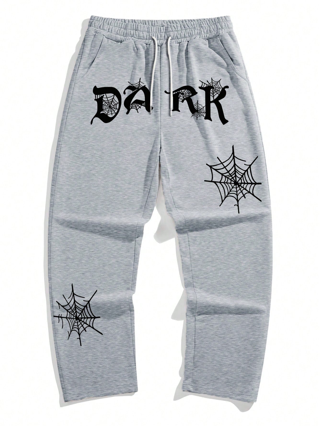 Calça Masculina Cargo Oversized Com Estampa Dark E Teia Calça Masculina Cargo Oversized Com Estampa Dark E Teia