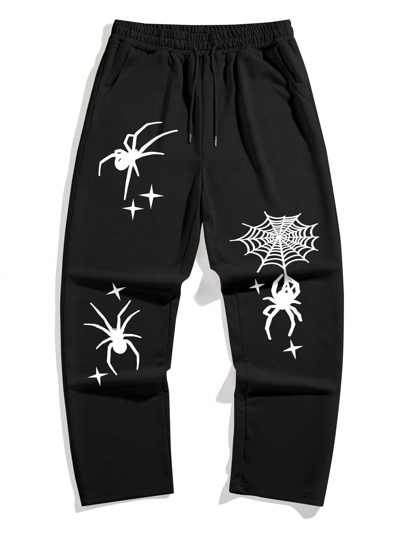 Calça Masculina Cargo Oversized Com Estampa De Aranhas Calça Masculina Cargo Oversized Com Estampa De Aranhas