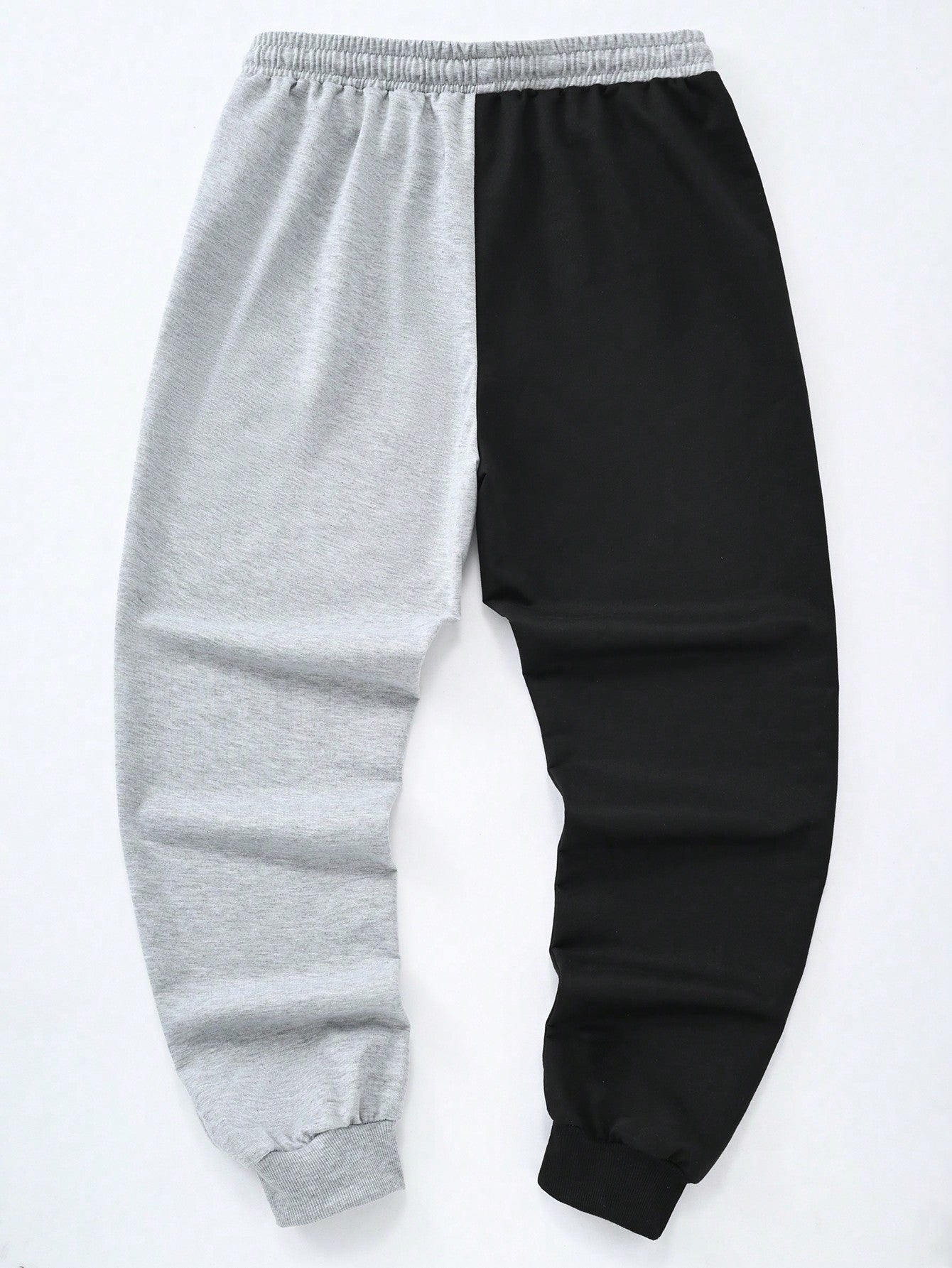 Calça Masculina Jogger Bicolor Com Estampa De Fé Estilizada Calça Masculina Jogger Bicolor Com Estampa De Fé Estilizada