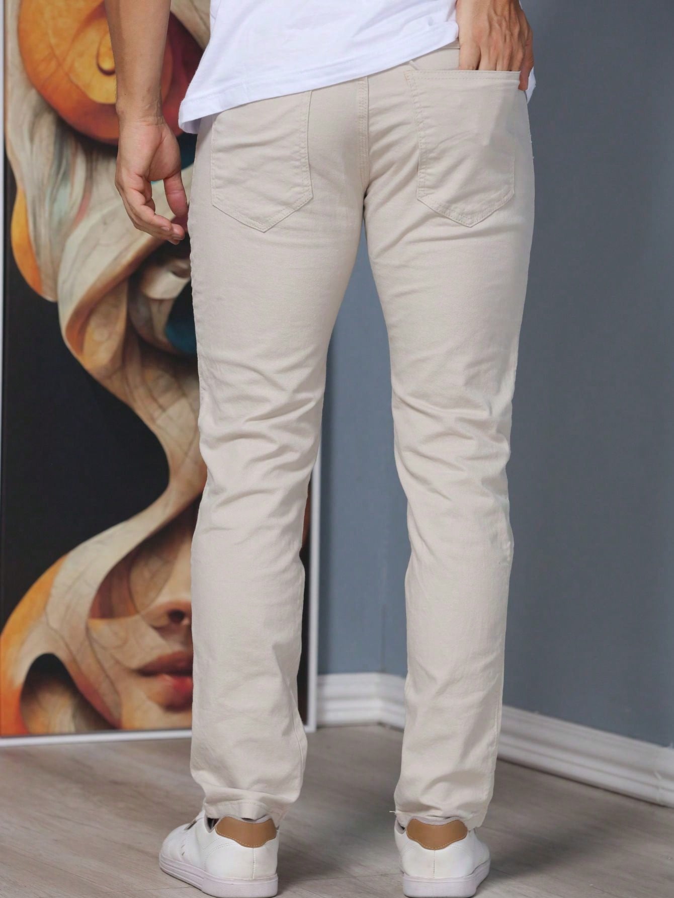 Calça Masculina Jeans Slim Fit Com Corte Ajustado E Bolsos Funcionais Calça Masculina Jeans Slim Fit Com Corte Ajustado