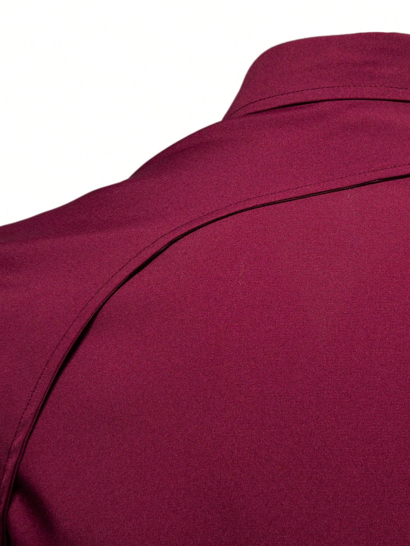 Camisa Masculina De Botão Slim Fivela Decorativa Estilo Único Camisa Masculina De Botão Slim Fivela Decorativa Estilo