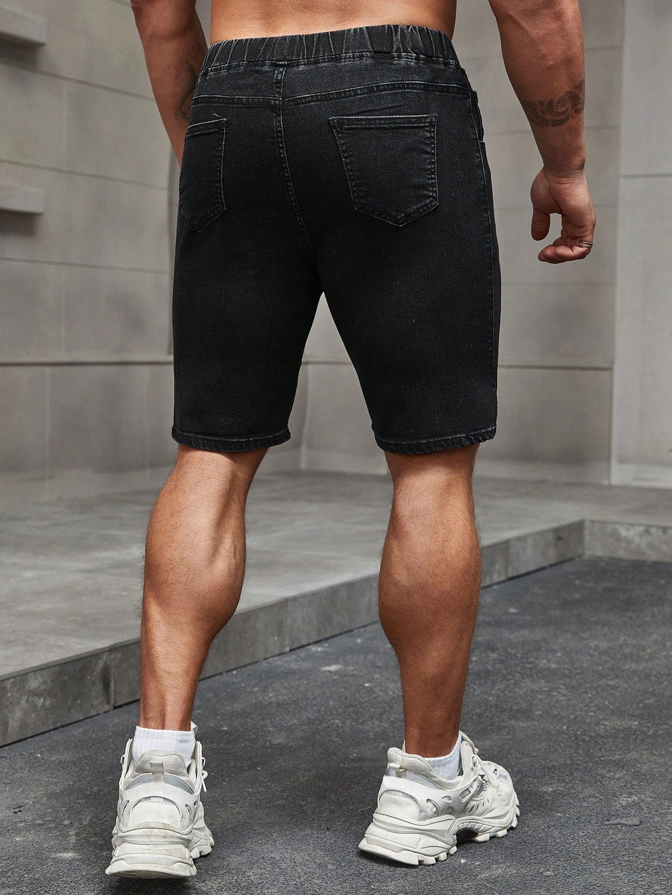 Shorts Masculino Jeans Streetwear Com Cadarço E Bolsos Shorts Masculino Jeans Streetwear Com Cadarço E Bolsos