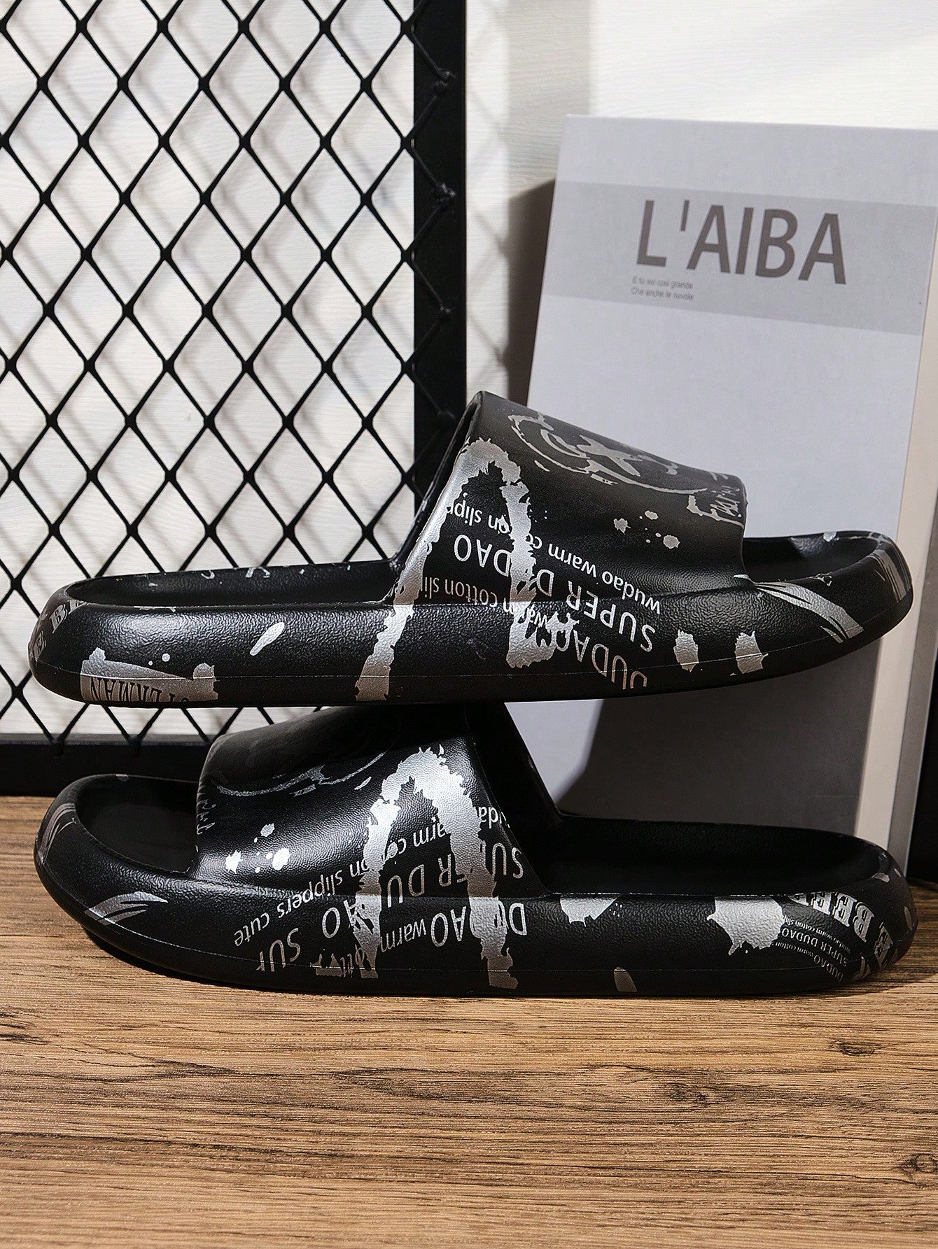 Chinelo Masculino Casual Estampado Urso Antiderrapante Confortável Chinelo Masculino Casual Estampado Urso