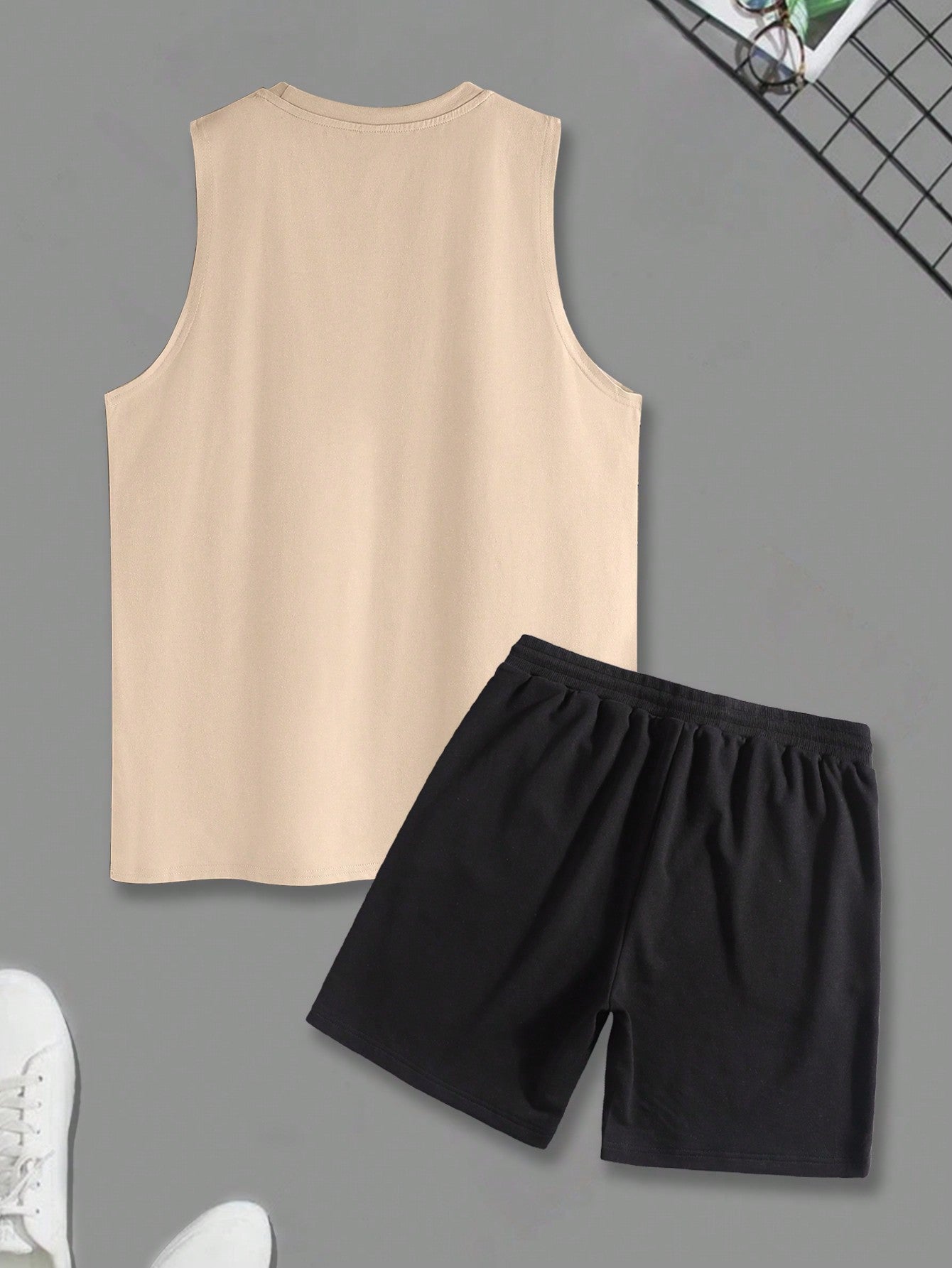 Conjunto Masculino Regata Com Frase Urbana E Shorts Leves Conjunto Masculino Regata Com Frase Urbana E Shorts Leves