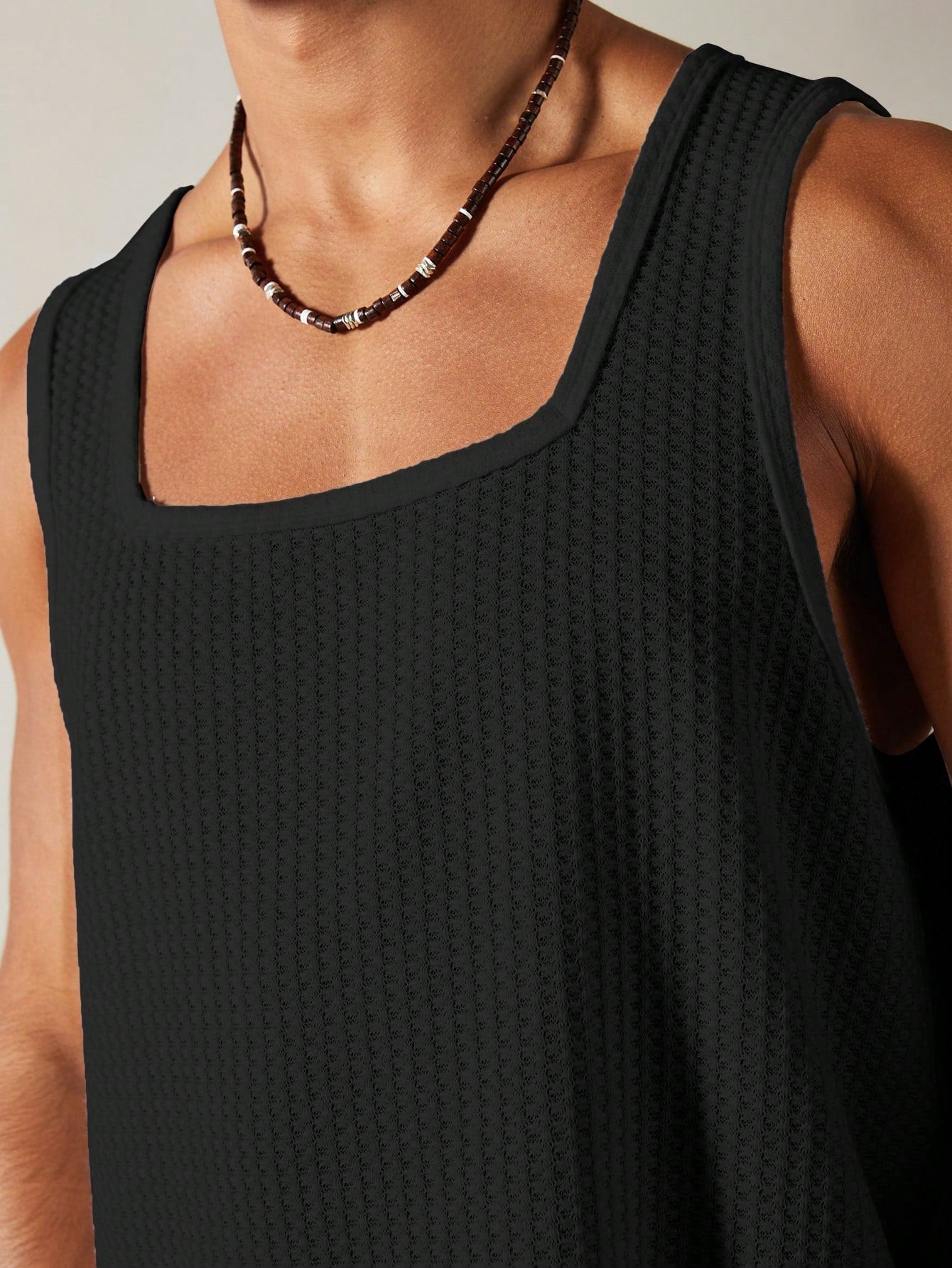 Camiseta Regata Masculina Decote Quadrado Estilo Casual Camiseta Regata Masculina Decote Quadrado Estilo Casual