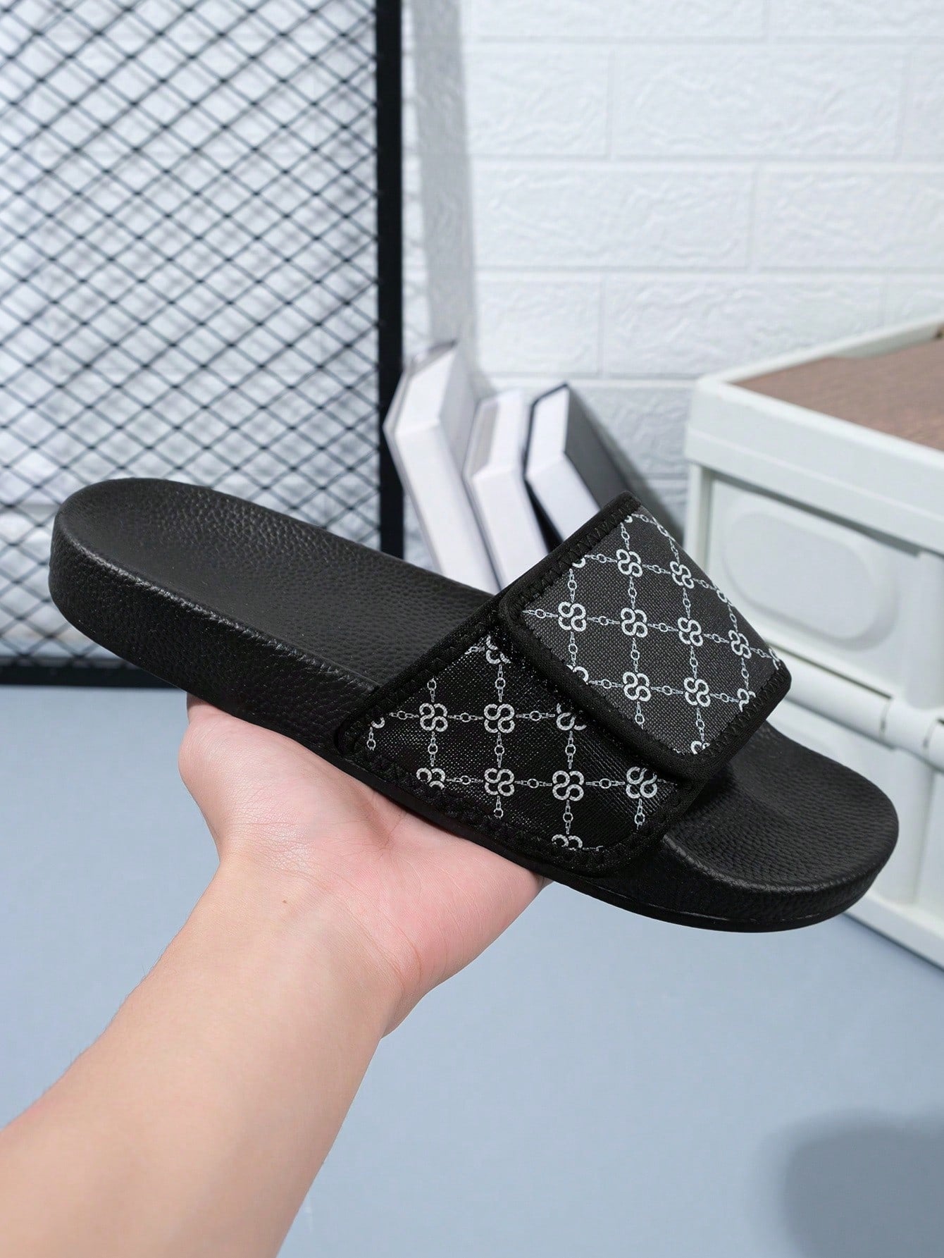 Chinelo Masculino Casual Estampado Antiderrapante Confortável Cinza / 36 Chinelo Masculino Casual Estampado