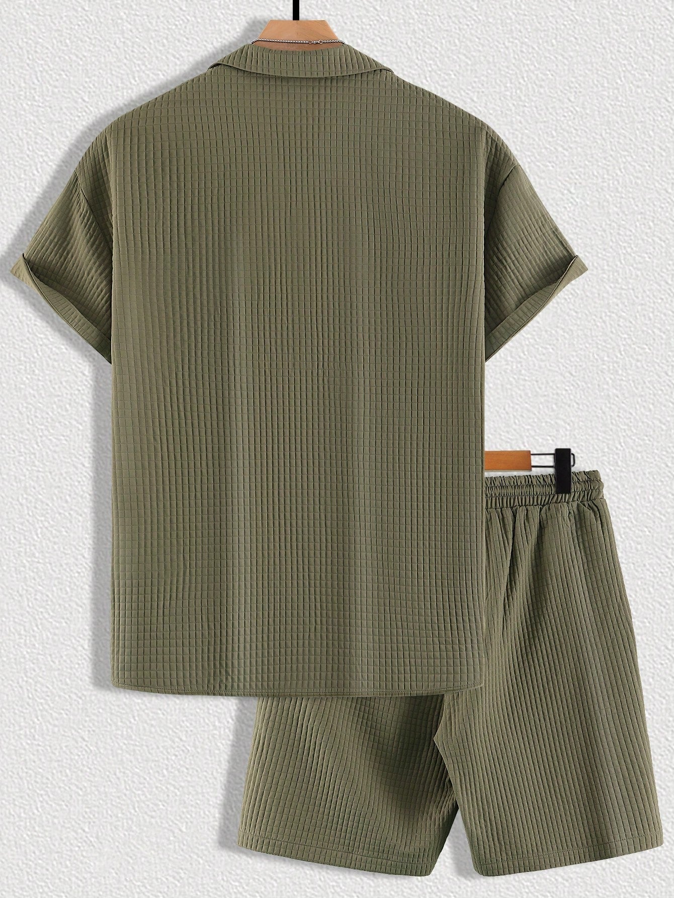 Conjunto Masculino Camisa Manga Curta E Shorts Tecido Suave Conjunto Masculino Camisa Manga Curta E Shorts Tecido Suave