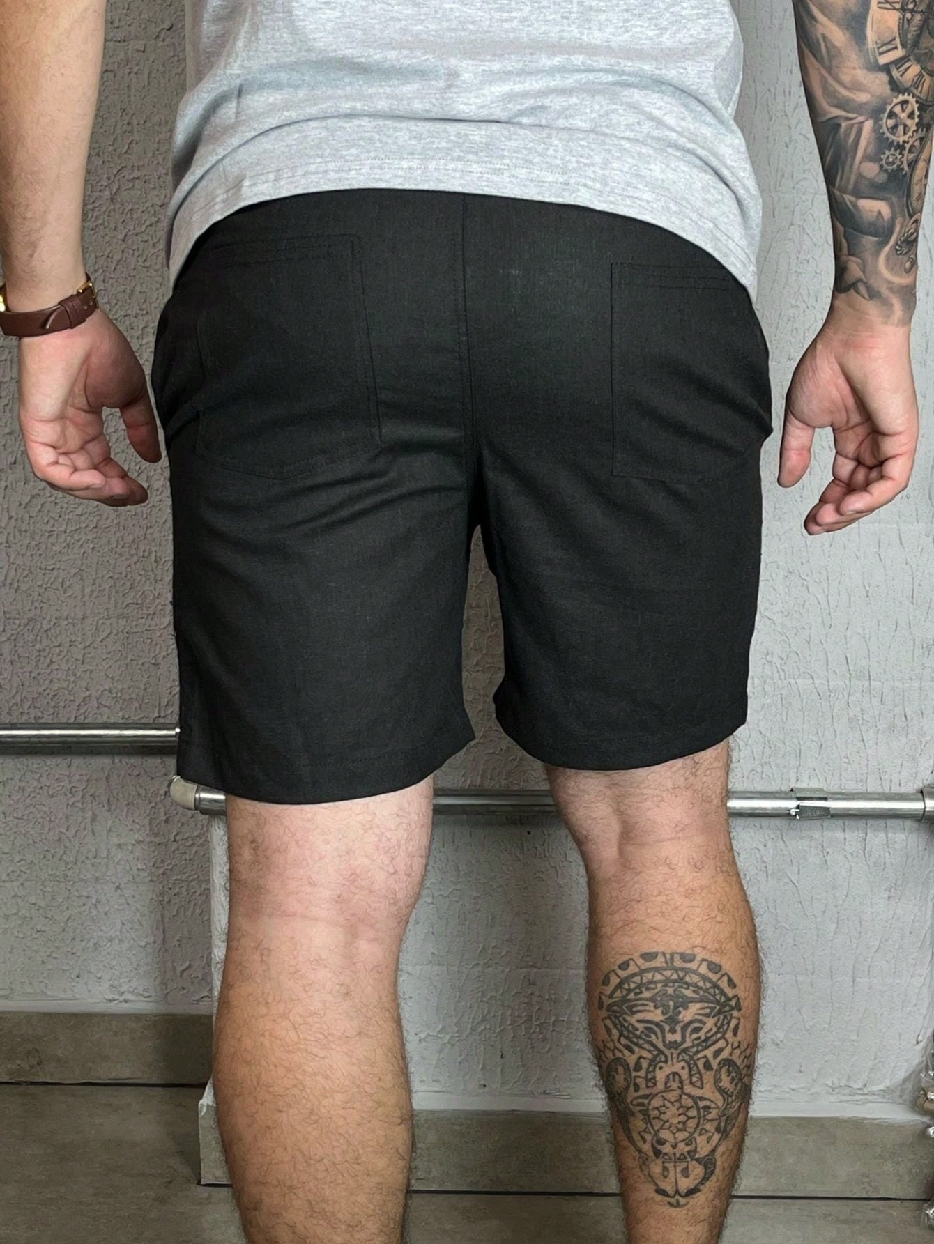 Shorts Masculino Mauricinho Casual Com Cós Elástico E Tecido Shorts Masculino Mauricinho Casual Com Cós Elástico E